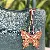 Wholesale Colorful Butterfly Bag Charms with Leather Rope - Light coffee + white