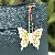 Wholesale Colorful Butterfly Bag Charms with Leather Rope - White+yellow