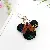 Leather Mickey Head Keychain Wholesale - Premium Cute Quality - Black flower
