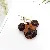 Leather Mickey Head Keychain Wholesale - Premium Cute Quality - Brown grid