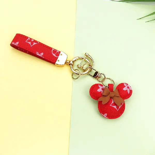 Red flower + keychain,chaincharmsupply.com