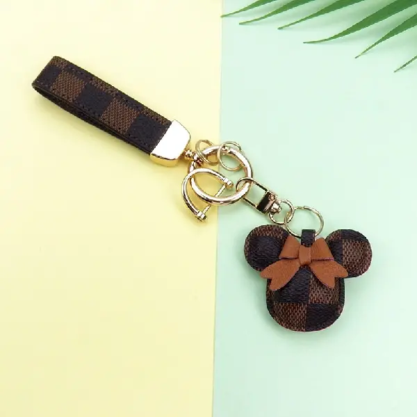 Brown grid + keychain,chaincharmsupply.com