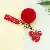 Leather Mickey Head Keychain Wholesale - Premium Cute Quality - Red flower + key chain + fur ball