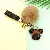 Leather Mickey Head Keychain Wholesale - Premium Cute Quality - Brown grid + key chain + hair ball