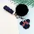 Leather Mickey Head Keychain Wholesale - Premium Cute Quality - Black and gray flower + keychain + fur ball