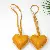 Wholesale Heart-Shaped PU Leather Bag Charms for Retailers - Sunflower color - heart diameter 7CM, rope length 20Cm
