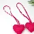Wholesale Heart-Shaped PU Leather Bag Charms for Retailers - Rose red - heart diameter 7CM, rope length 20Cm