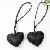 Wholesale Heart-Shaped PU Leather Bag Charms for Retailers - Black - heart diameter 7CM, rope length 20Cm