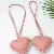 Wholesale Heart-Shaped PU Leather Bag Charms for Retailers - Pink - heart diameter 7CM, rope length 20Cm