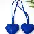 Wholesale Heart-Shaped PU Leather Bag Charms for Retailers - Blue - heart diameter 7CM, rope length 20Cm