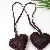 Wholesale Heart-Shaped PU Leather Bag Charms for Retailers - Dark brown - heart diameter 7CM, rope length 20Cm
