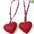Wholesale Heart-Shaped PU Leather Bag Charms for Retailers - Burgundy - heart diameter 7CM, rope length 20Cm