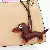 PU Leather Dachshund Bag Charm Wholesale High-Quality Supply - Dark brown+leather rope