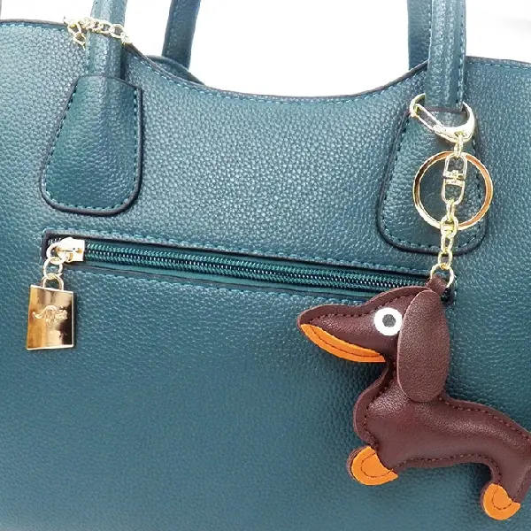 Dark brown + gold keychain,chaincharmsupply.com