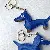 PU Leather Dachshund Bag Charm Wholesale High-Quality Supply - Blue+Gold Keychain