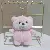 Wholesale Cute Bear Pendant Plush Doll Bag Charms Supply - Pink