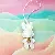 PU Leather Rabbit Charms Wholesale High-Quality Supply - White with leather cord