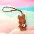 PU Leather Rabbit Charms Wholesale High-Quality Supply - Light brown with leather cord