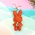 PU Leather Rabbit Charms Wholesale High-Quality Supply - Orange belt keychain