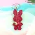 PU Leather Rabbit Charms Wholesale High-Quality Supply - Burgundy with keychain