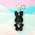 PU Leather Rabbit Charms Wholesale High-Quality Supply - Black with keychain