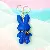 PU Leather Rabbit Charms Wholesale High-Quality Supply - Blue keychain