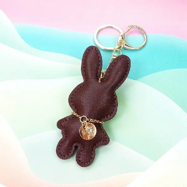 Single dark brown rabbit,chaincharmsupply.com