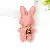 PU Leather Rabbit Charms Wholesale High-Quality Supply - Single leather pink rabbit