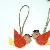 Wholesale Cute New Home Bird Bag Charm Pu Leather Supply - Orange red