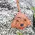 Wholesale Curly Teddy Dog Leather Bag Charms for Retailers - Light brown