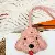 Wholesale Curly Teddy Dog Leather Bag Charms for Retailers - Pink