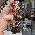 Wholesale Giraffe Leather Keychains for Retailers Boost Sales - Brown flower