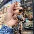 Wholesale Giraffe Leather Keychains for Retailers Boost Sales - Brown grid