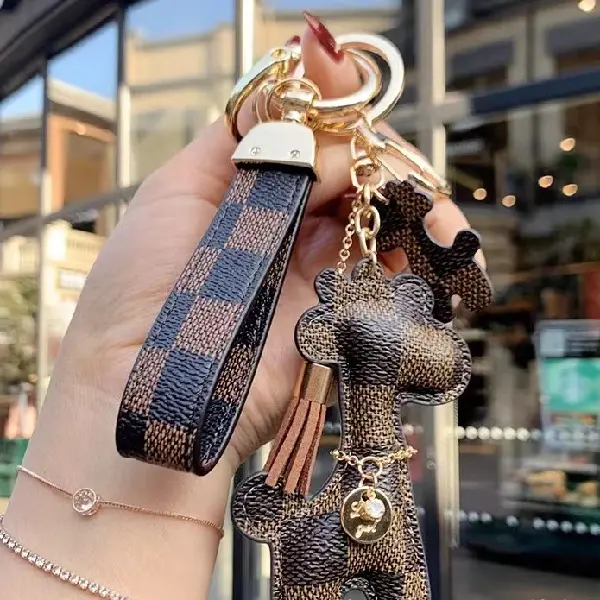 Brown grid + keychain,chaincharmsupply.com