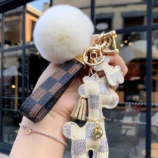 White grid + keychain + hair ball,chaincharmsupply.com