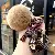 Leather Kitten Keychains Wholesale | High-Quality Charm Supply - Brown flower+hair ball