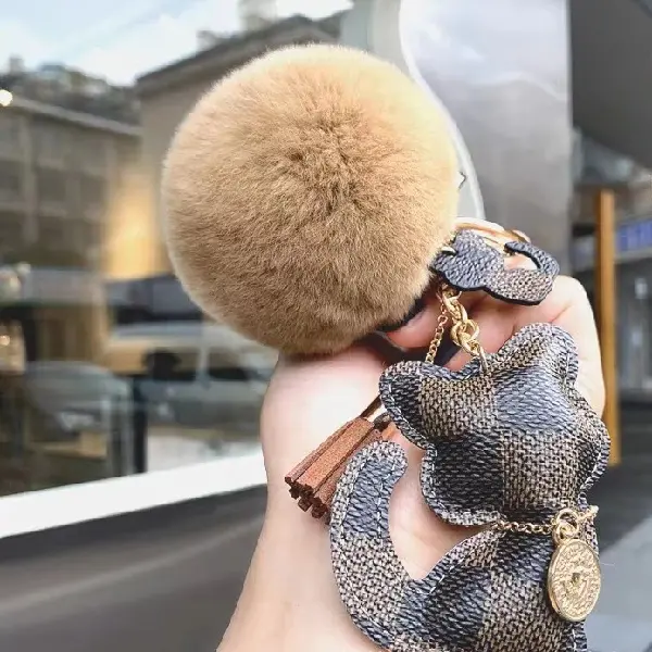 Brown grid + hair ball,chaincharmsupply.com