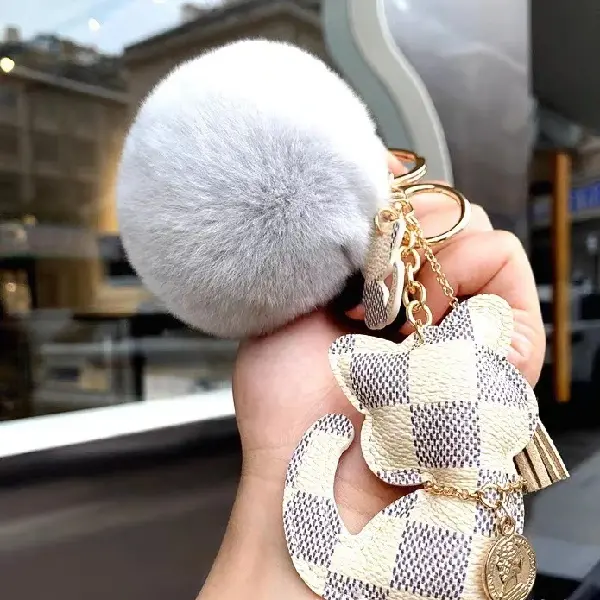 White grid + hair ball,chaincharmsupply.com