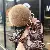 Leather Kitten Keychains Wholesale | High-Quality Charm Supply - Brown flower+ keychain + hair ball