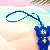 Wholesale European & American Rhinestone Bear Bag Charm Supply - Blue with leather cord