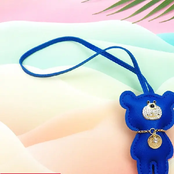 Blue with leather cord,chaincharmsupply.com