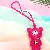 Wholesale European & American Rhinestone Bear Bag Charm Supply - Rose red with leather cord