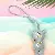 Wholesale European & American Rhinestone Bear Bag Charm Supply - Light gray with leather cord