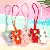 Wholesale European & American Rhinestone Bear Bag Charm Supply - Pink with leather cord