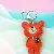 Wholesale European & American Rhinestone Bear Bag Charm Supply - Orange with keychain