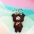 Wholesale European & American Rhinestone Bear Bag Charm Supply - Dark brown with keychain