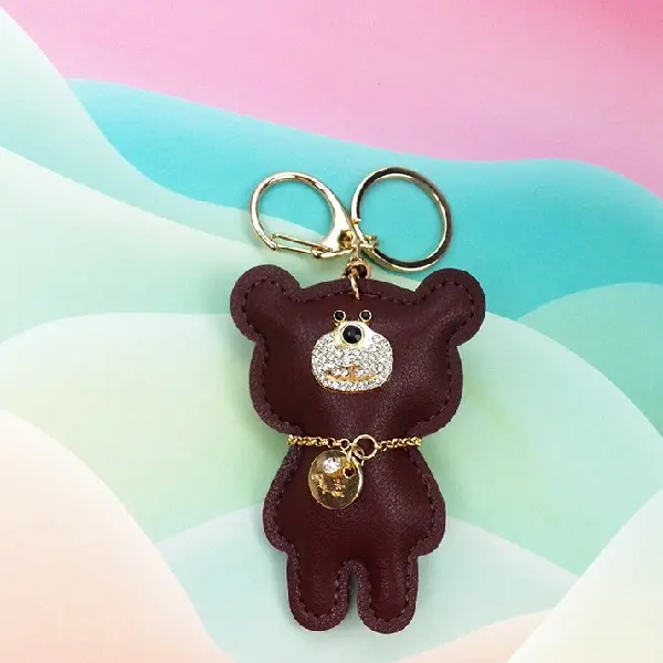 Dark brown with keychain,chaincharmsupply.com