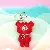 Wholesale European & American Rhinestone Bear Bag Charm Supply - Big red keychain