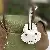 Wholesale Leather Husky Keychain Bag Charm Supply for Retailers - White