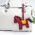 Wholesale Leather Pony Year of the Horse Doll Keychain Supply - Burgundy-9*11CM